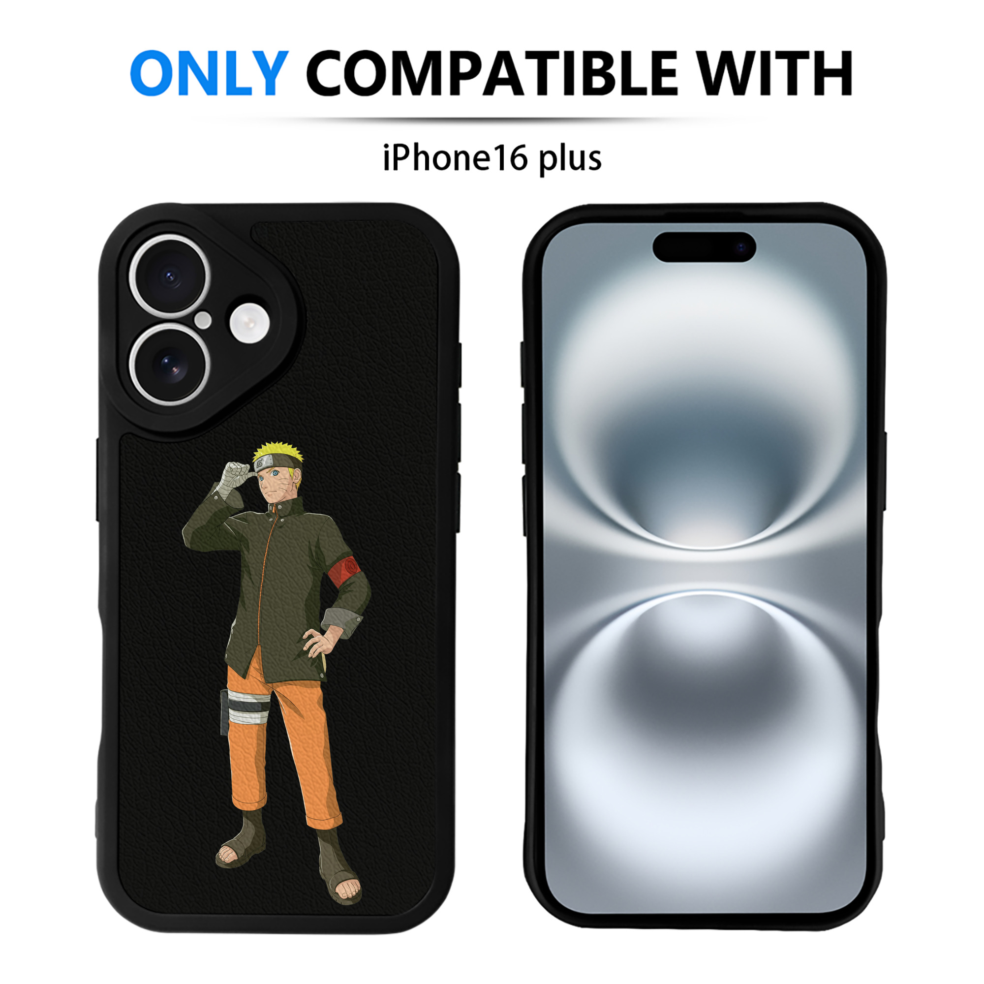 （画像用） NARUTO -ナルト- うずまき ナルト Uzumaki Naruto 【iPhone 16シリーズ対応】シリコンスマホケース（レザー調） 材質：シリコン